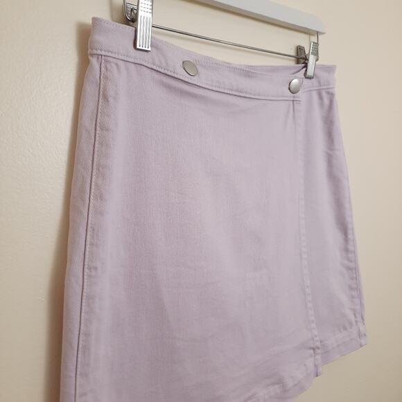 J Crew Jeans Pastel Lavender Denim Wrap Short Mini Skirt Sz 27 / 4 A-Line - Picture 5 of 11
